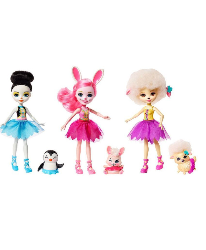 Набор игровой Enchantimals 3 куклы с питомцами Волшебные балерины FRH55