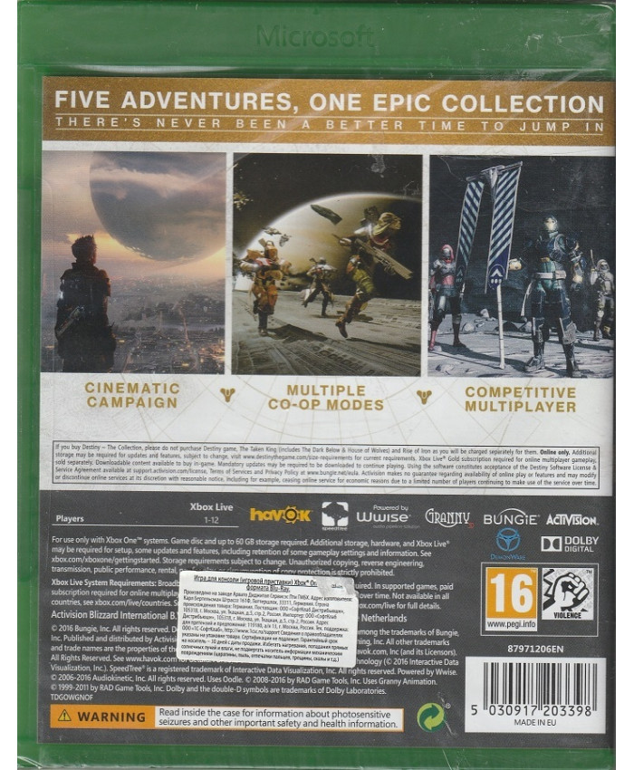 Игра Destiny: The Collection (Xbox One, Английский язык)