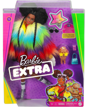 Кукла Barbie Экстра в радужном пальто GVR04