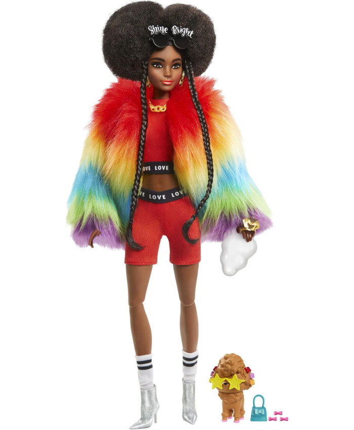 Кукла Barbie Экстра в радужном пальто GVR04