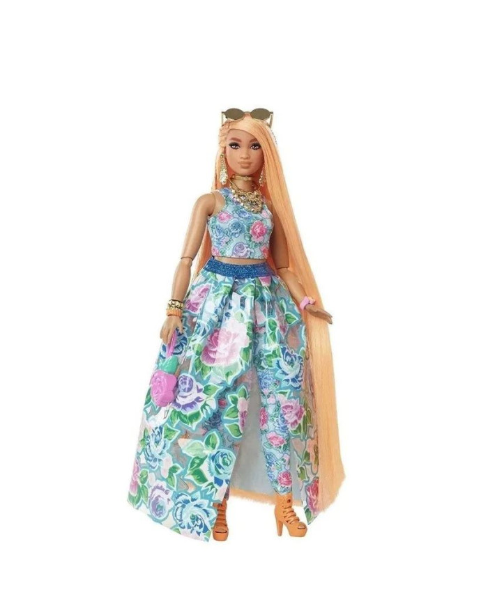 Кукла Barbie Экстра в синем платье HHN14