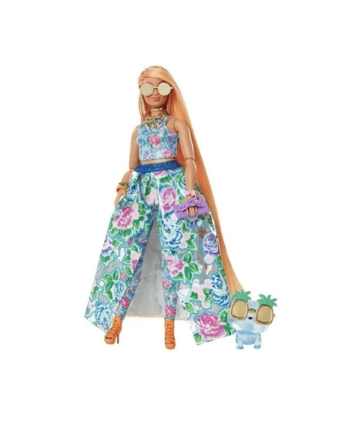 Кукла Barbie Экстра в синем платье HHN14