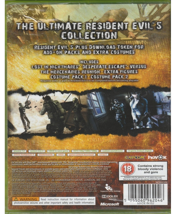 игра Resident Evil 5 Gold Edition (Xbox 360)