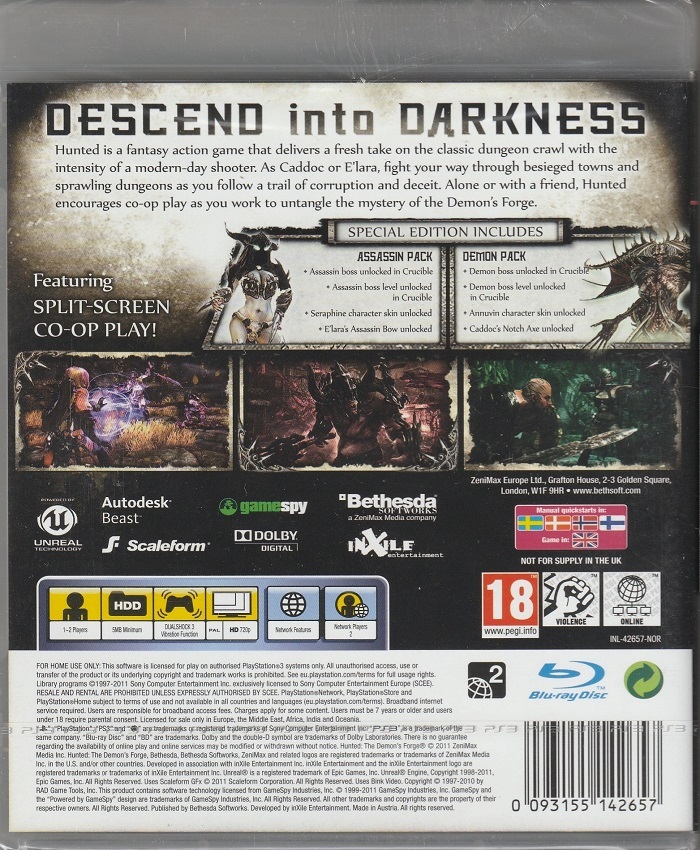 игра  Hunted: The Demon's Forge Special Edition (PS3)