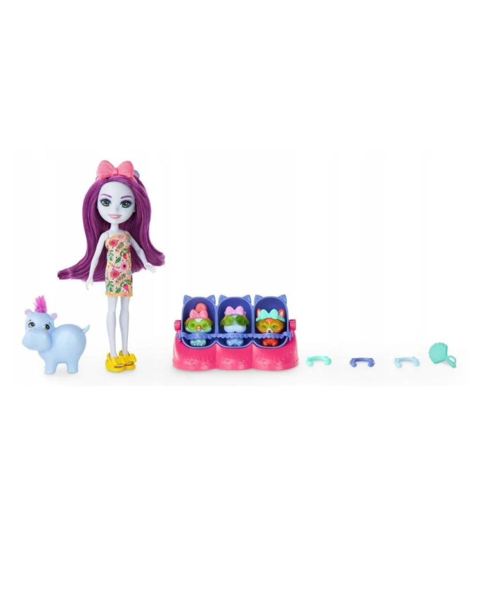 Кукла Enchantimals Baby Best Friends с фигуркой бегемота и сюрпризами HNW97