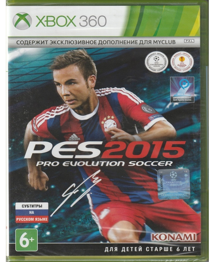игра PES 2015 Pro Evolution Soccer (Xbox 360, русские субтитры)