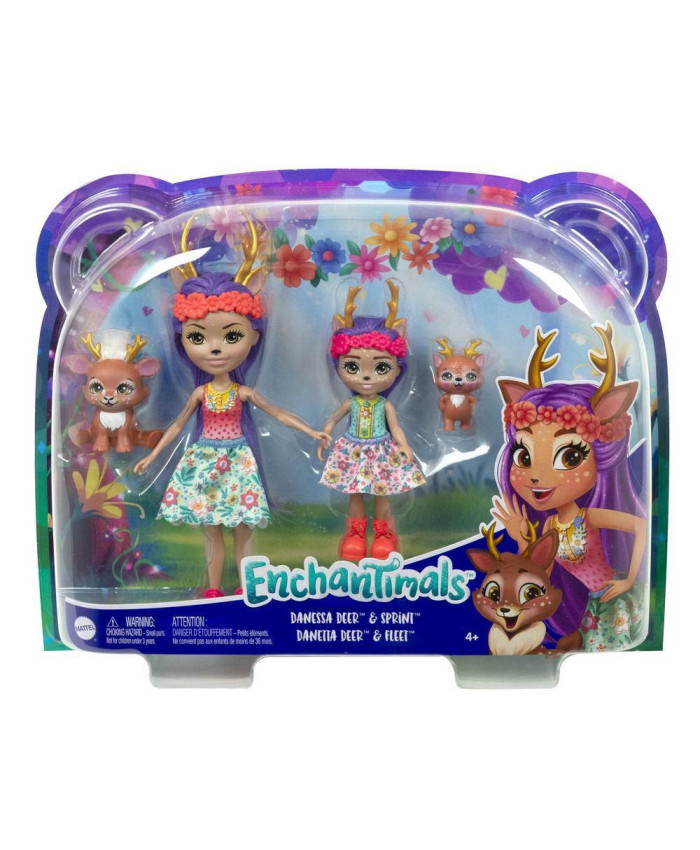 Игровой набор Mattel Enchantimals Данесса Оленни с сестричкой и питомцами
