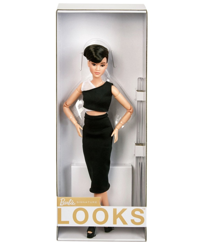 Кукла Barbie Looks Лукс Образы безграничные движения миниатюрная брюнетка с короткой стрижкой GXB29