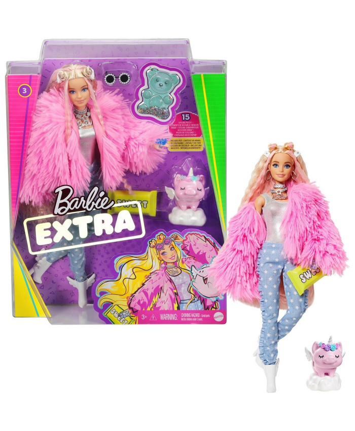 Кукла Barbie Extra коллекционная с единорогом Барби Экстра GRN28