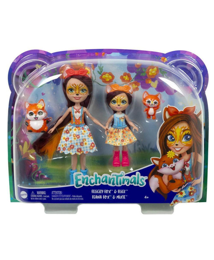 Игровой набор Mattel Enchantimals Фелисити Лис с сестричкой и питомцами