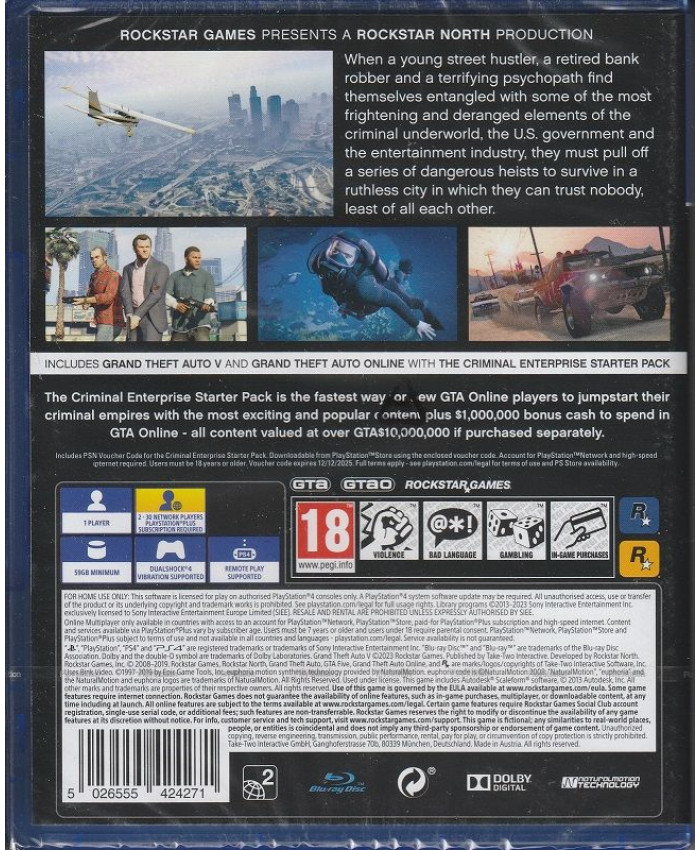 GTA: Grand Theft Auto V Premium Edition (PS4)