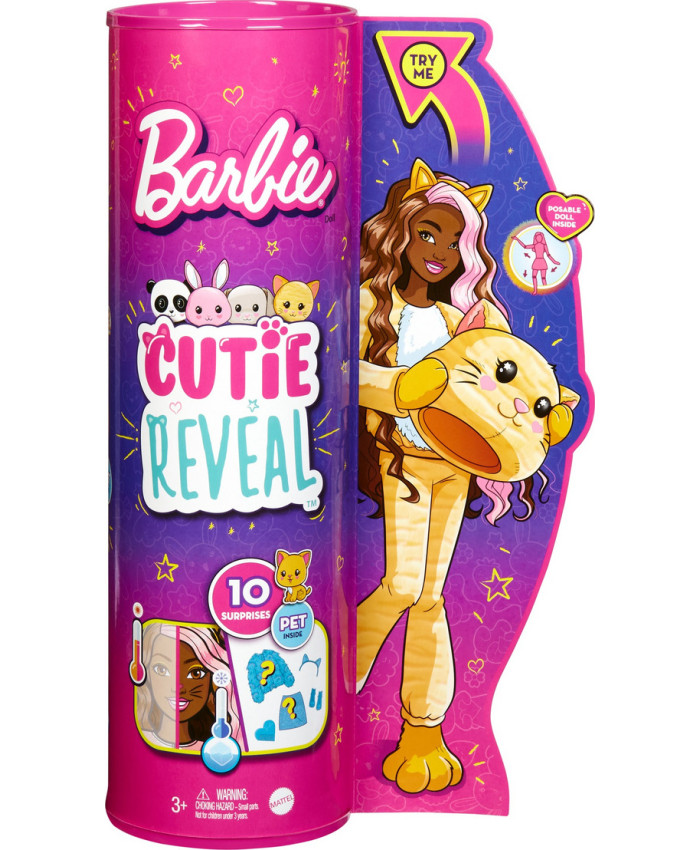 Кукла Mattel Barbie Cutie Reveal Милашка-проявляшка Котёнок, HHG20