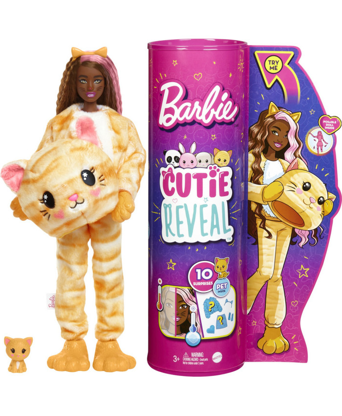 Кукла Mattel Barbie Cutie Reveal Милашка-проявляшка Котёнок, HHG20