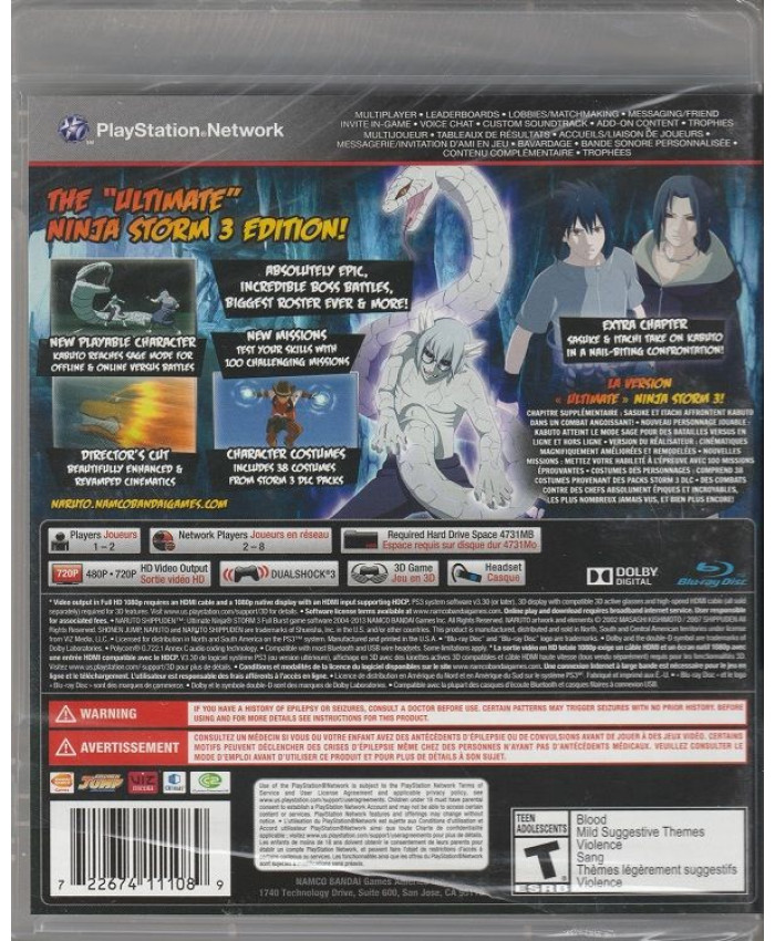 игра Naruto Shippuden: Ultimate Ninja Storm 3 Full Burst (PS3)